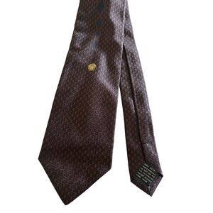 GIANNI VERSACE Blue Diamond Gold Monogrammed Medusa Italy Silk Tie W: 3.75"